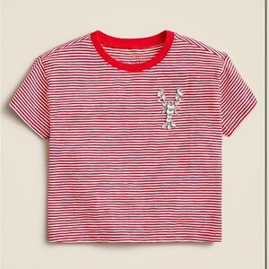 Crewcuts Kids Red & White Striped Nautical Bejeweled Lobster Short SleeveTee 8/9